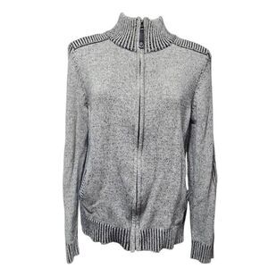 Fried denim NYC ribbed knit full zip sweater men's medium